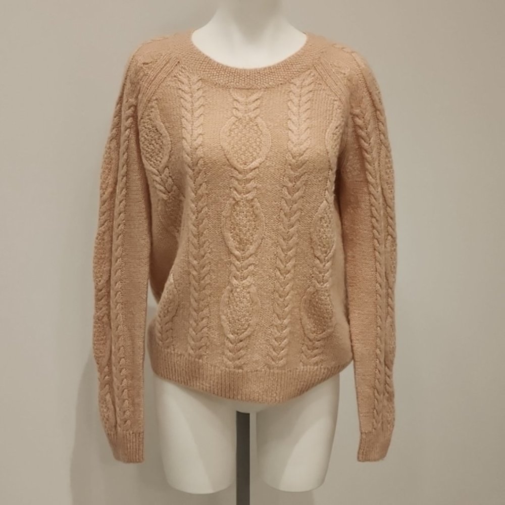 H&M Cable Knit Sweater | Champagne Pink | Large EUC 👌